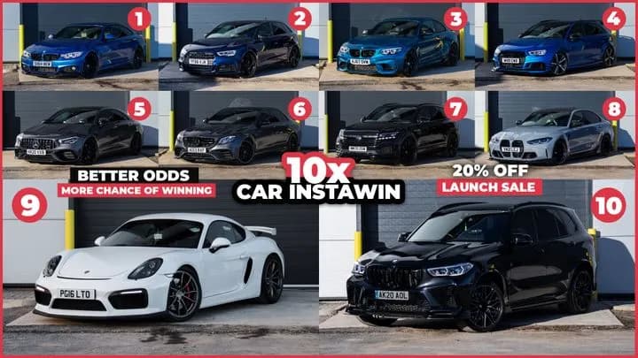 10x Car InstaWin, 2,000x InstaWins + £5,000 End Prize