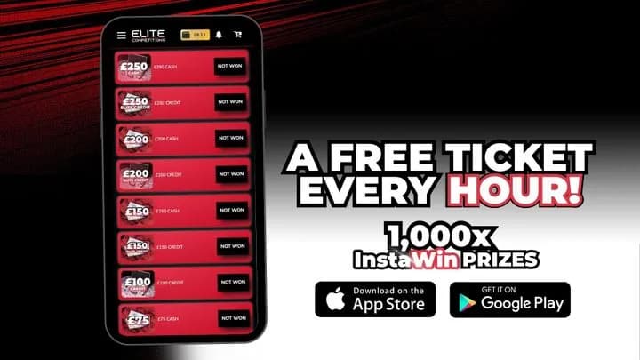 A FREE TICKET EVERY HOUR - 1,000x InstaWins!