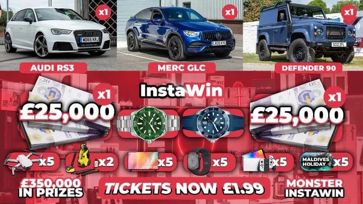 Cars, Cash & Gadgets InstaWin (£350,000 Prize Pot)