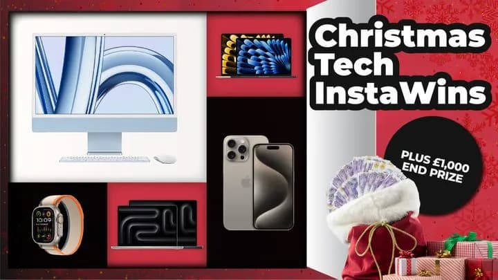 2,000x Christmas Tech InstaWins + £1,000 End Prize