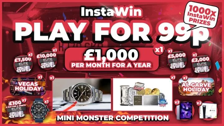 Mini Monster (1,000x InstaWins + £1,000 End Prize)